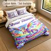 Dragon Phoenix Theme Personalized 3Pcs Bedding Set Custom Text & Name 1 Sheet 2 Pillowcases Household Bedding 1pc