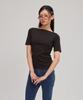 SALON DE YOHN Boat Neck Short Sleeve T_ Black