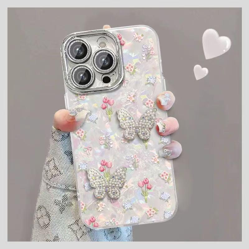 Pearl Butterfly Porous Case for iPhone 17 Pro Max/15/12/11/16