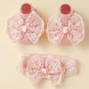 Kant Strik Baby Hoofdband & Antislip Sokjes Set voor Prinses
