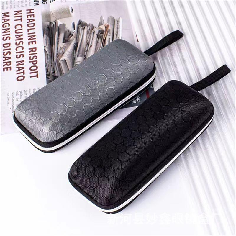1 PC New Honeycomb Zipper Glasses Case portable Sunglasses Case Zipper Bag Hard Eye Glasses Case Glasses storage box