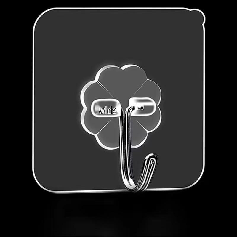 Traceless Reinforced Adhesive Hooks: Transparent, Waterproof, for Kitchenware & Clothes