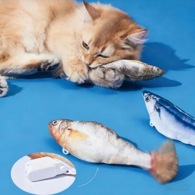 1/3Pcs Plush Electric Simulation Fish Cat Toy Wagging Tail Automatic Fish Toy  Pet Entertainment