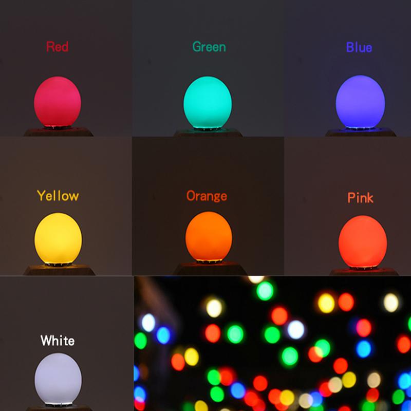 2 Stück/Los 1W Bunte LED-Glühbirne E27 220V Lampe Rot Gelb Blau Grün Rosa Orange Weiß Weihnachten Hochzeit Nachtlicht für Schlafzimmer