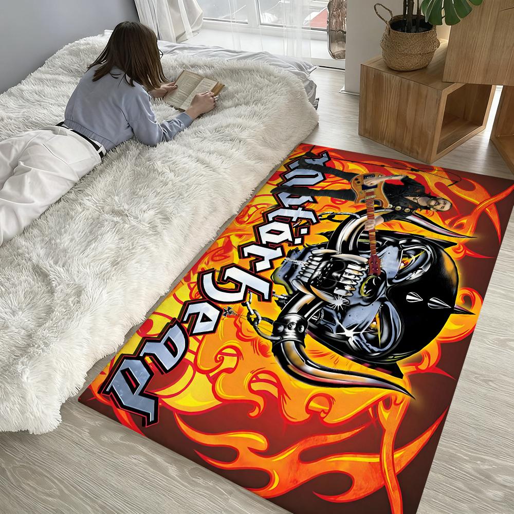Motorhead Floor Mat Soft Thickened Absorbent Non-Slip Bedroom Living Room Door Mat Home Decor Flannel Rugs