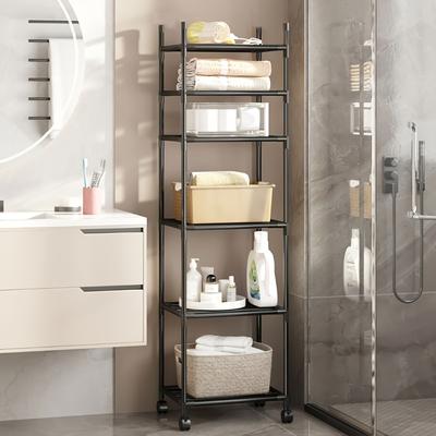6-Tier Kitchen Storage Rack Floor Standing Multi Layer Multi Functional Household Mobile Bathroom Storage Rack