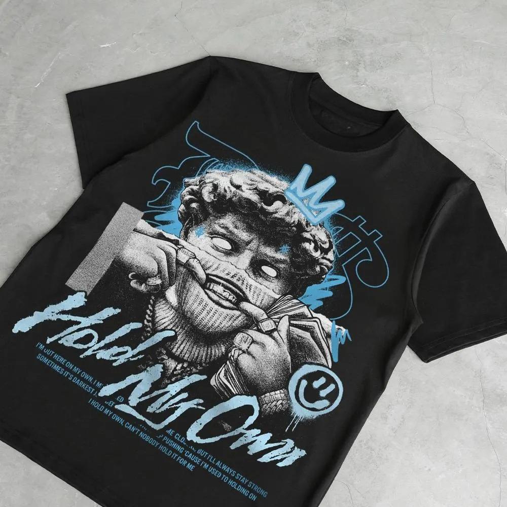 Hold My Own Portrait Graffiti Printed Tshirt Women Unisex Hip Hop Street Style Top SpringSummer Loose Short Sleeve Unisex Tshirt M