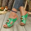 Fashion Summer Women Wedge Slippers Premium Orthopedic Beach Sandals Vintage Anti-slip Slippers Leather Casual Shoes Women Slides Women