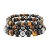 Natürliche schwarze Obsidian-Hämatit-Tigerauge-Perlen-Armbänder für Männer zum magnetischen Gesundheitsschutz für Frauen Seelenschmuck Pulsera Hombre