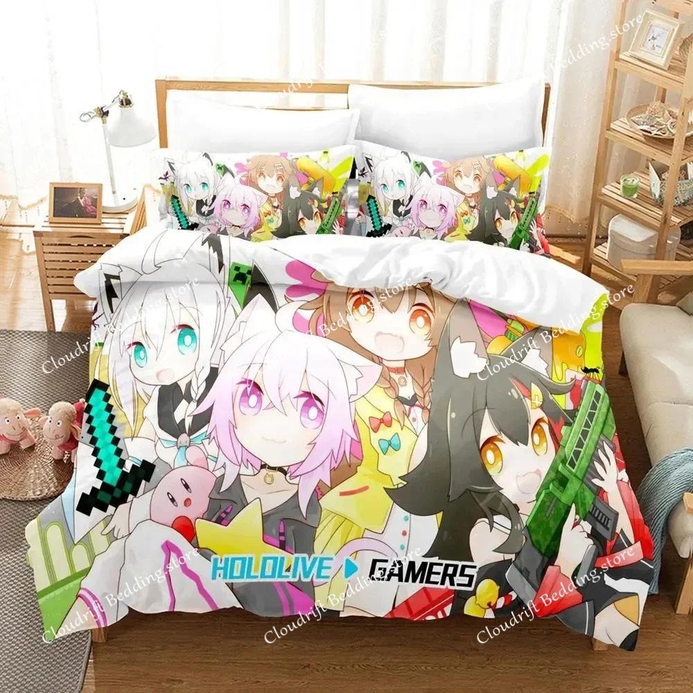 Hololive Nekomata Okayu Bedding Set Single Twin Full Queen King Size Aldult Bedroom Duvetcover 3D Anime Boys Cover Bed Set