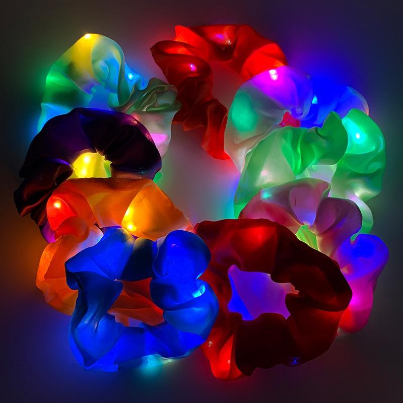 LED Large Intestine Hair Ring Nightclub Bar Dance Club Luminous Hair Accessories