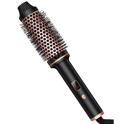 3-in-1-Lockenwickler mit Ioneneffekt, professioneller Lockenstab, beheizte Haarstylingbürste, Verbrühschutz, Thermobürste, Lockenstab