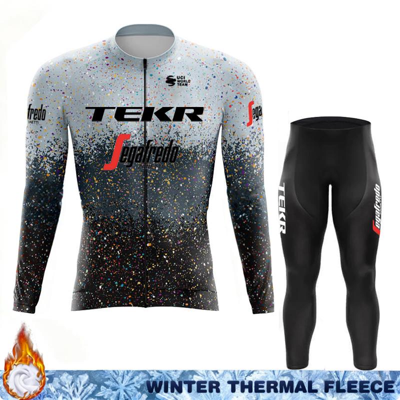 Termal Fleece Cycling Jersey Men's Winter Suit TEKR Thermal Man Outfit 2026 Mens Long Sleeve Clothing Jumper Set Ciclismo Hombre
