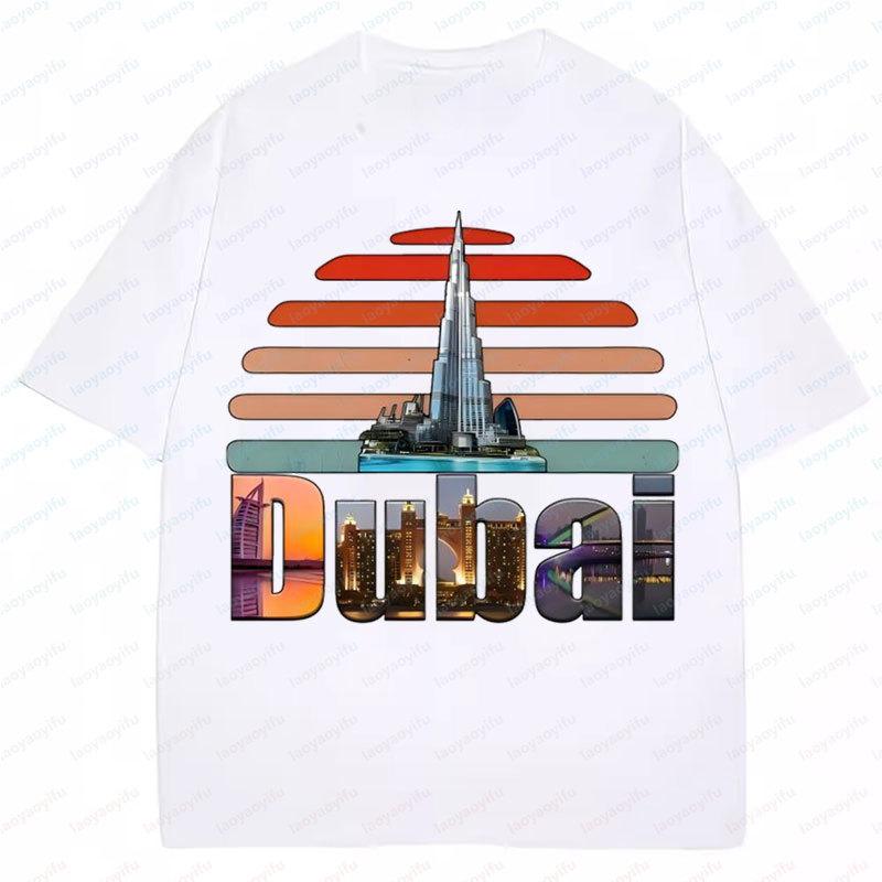 

Dubai United Arab Emirates UAE T-Shirt Sports Casual Short Sleeved Graphic T Shirts Men s Tee Woman Clothes 5XL різнокольоровий