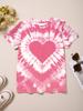 Roupas infantis Menina Camiseta Manga curta 3D Tie-Dye Print Crianças Roupas de verão Casual Desenho animado Gola redonda Roupas infantis Tops