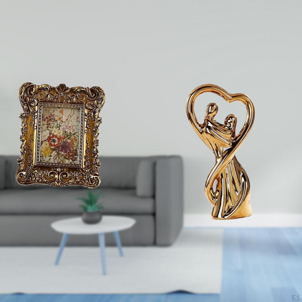Hand Carved Floral Photo Frame Picture Holder Tabletop Wall Mounted Antique Sculpture Ornament for
