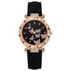 Douyin Fashion Seven-Butterfly Diamond Women's Leather Strap Watch