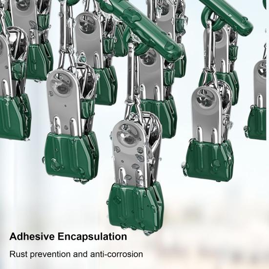 Sock Saving Drying Hanger Waterproof Space Stainless Steel Laundry Rack Peg Hanger with 10