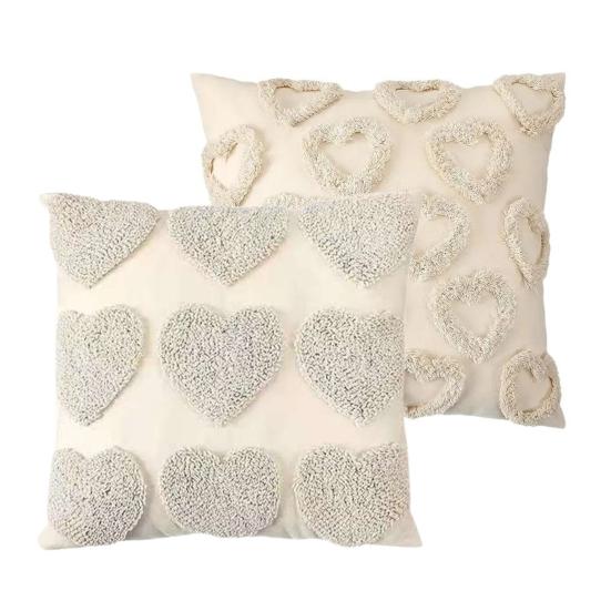 

2 шт. наволочка с 3D-узором в виде сердца, короткая плюшевая наволочка со скрытой молнией для спальни, гостиной, дивана, украшения на День святого Валентина 2pcs