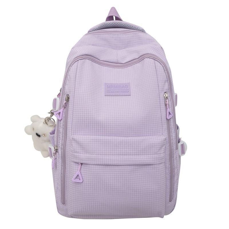 New Small Fresh Solid Color Middle and High School Student Schoolbag Candy Color Large Capacity Backpack
