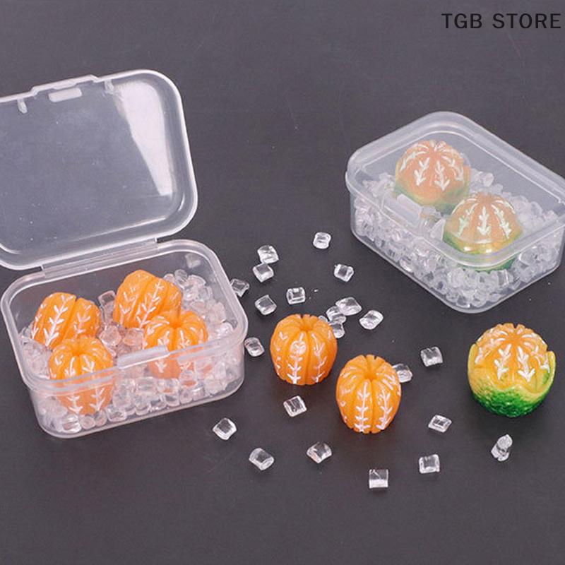 2Set Dollhouse Simulation Ice Orange Lunch Box Model Miniature Food Toys DIY Kitchen Scene Mini Ornaments Dollhouse Decoration