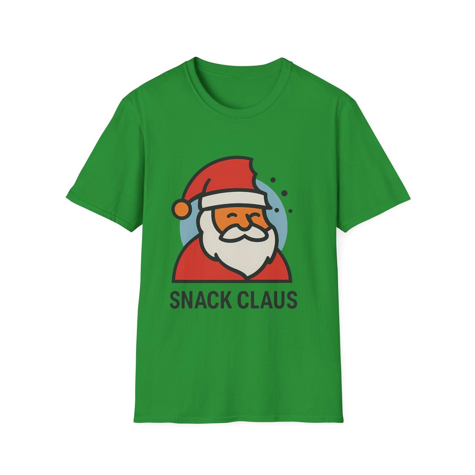 Unisex Softstyle T-Shirt Mens Womens Tees Top Santa Cookie Head Crumbs Snowflakes Funny Christmas 4XL