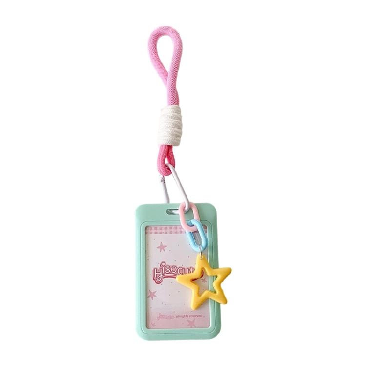 Lovely Kpops Photocard Holder with Keychain,Star Photo Card Sleeve ID Bank Credit Card Holder Protector Gifts for Womens