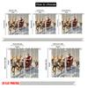 Set Of 2 Flat Printing Merry Christmas Popular Curtains Santa Sleigh Versatile Durable Polyester Without Electricity Festive Made