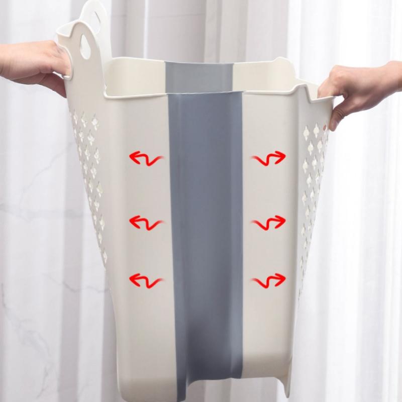 Wall-Mounted Dirty Clothes Basket Large-Capacity Folding Storage Basket Strong Load-Bearing Hollow Design For Ventilation
