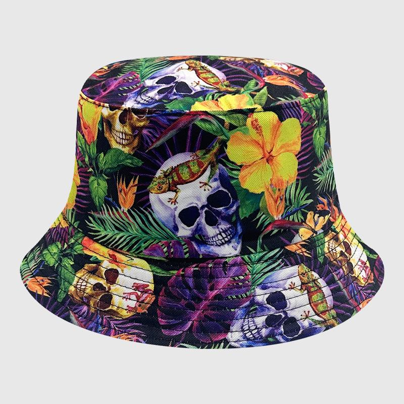 Dye Tie Fisherman Hat Uv Protection Assorted Colors Print Butterfly Cat Leaf Cap
