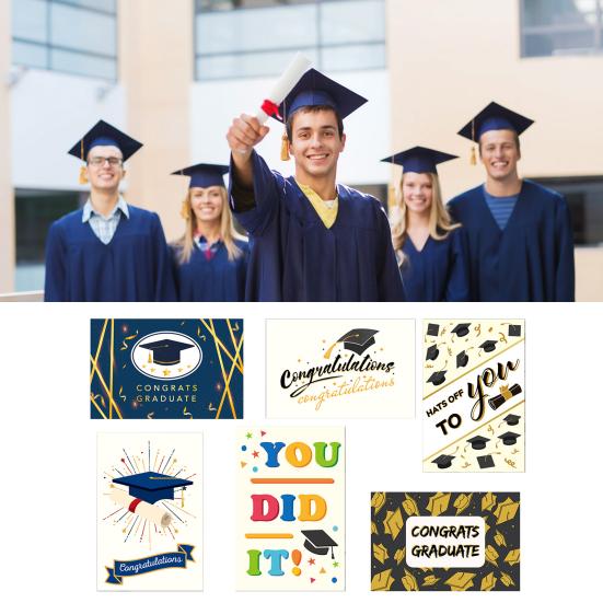 Graduation Cards Set 2026 Bachelor's Degree Card with Envelopes And Stickers Inspirational Congrats Personalized Graduation Message Card