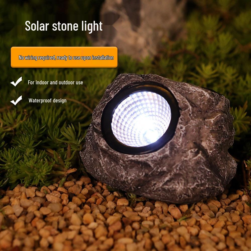 Waterproof Outdoor Solar LED Stone Garden Light