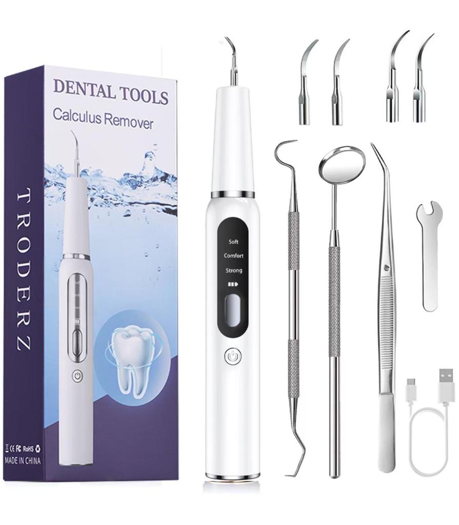 Elektrischer Ultraschall-Zahnreiniger: Entfernt Zahnstein und Plaque, hellt auf und spült für ein gesünderes Lächeln.