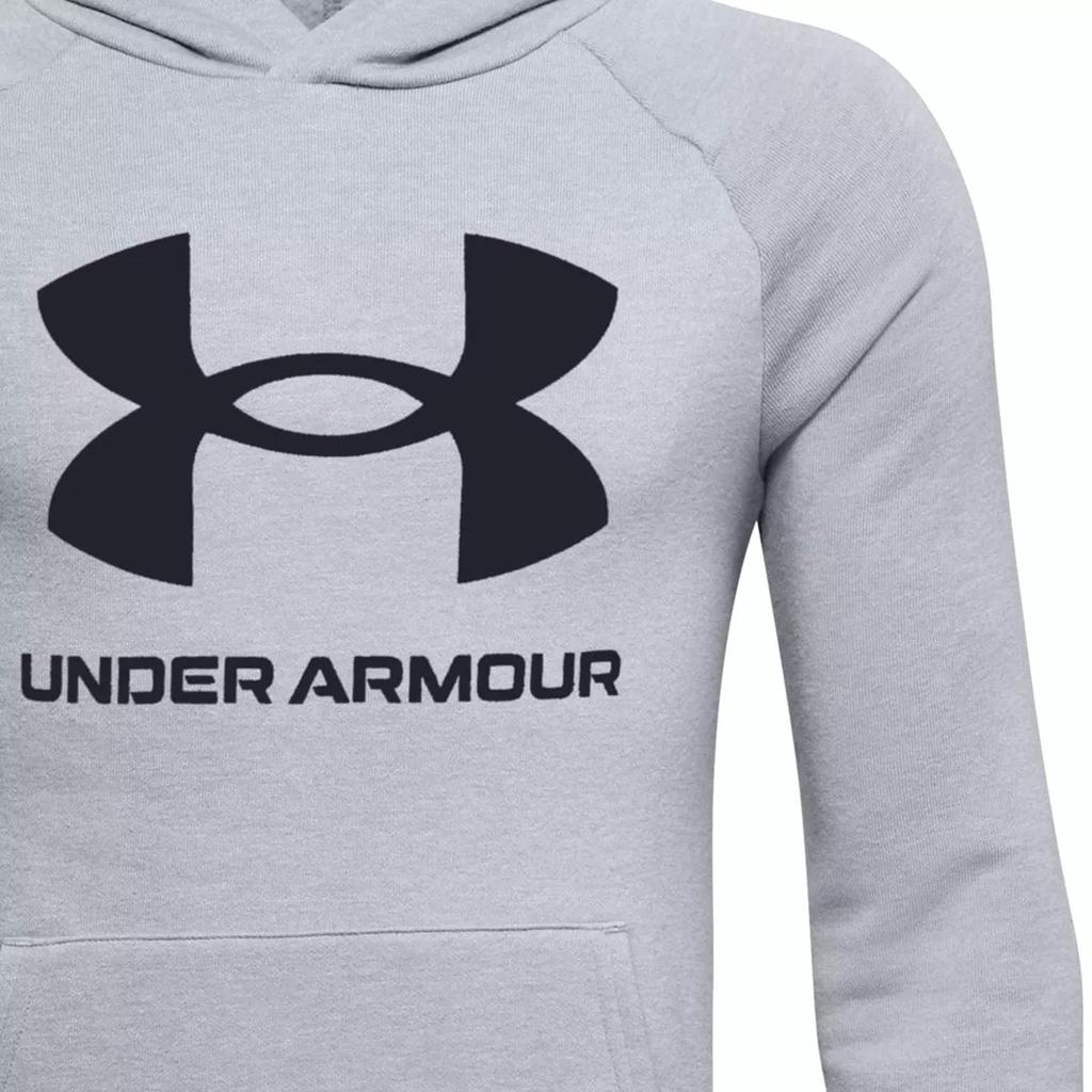 Under Armour Hoodie Logo Pullover Loose Long Sleeve Kids tops Gray 1357585-011