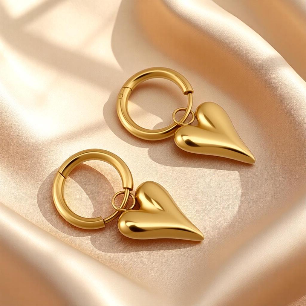 Minimalist DIY Coil Earring In Titanium Steel with Gold-Plated Interior
