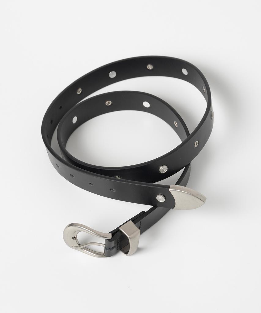 MILLO ARCHIVE Studded Eyelet Leather Belt [Black]