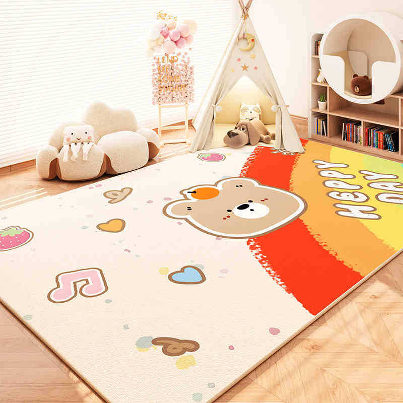 

Cute Rainbow Print Rug Fireworks Decor Anti-slip Home Decor Carpet Living Room Bedroom Balcony Children Play Area Etc Decor Mat 40x60cm