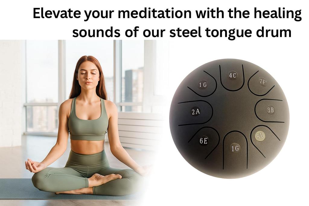 Aiersi Tongue G E 1 Includes Soft Finger Mallets 2x Number and Easy Sheet Ideal for Yoga and Relaxation KG-6 Drum, 6-inch (150mm Diameter), Key