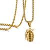Stylish Non-Fading Stainless Steel Hand Grenade Pendant Necklace