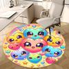 1pc Kawaii Heart Shaped Round Carpet Anime Design Office Chair Mat | Cute Heart Print Rug |  Non Slip Rug | Perfect Gift