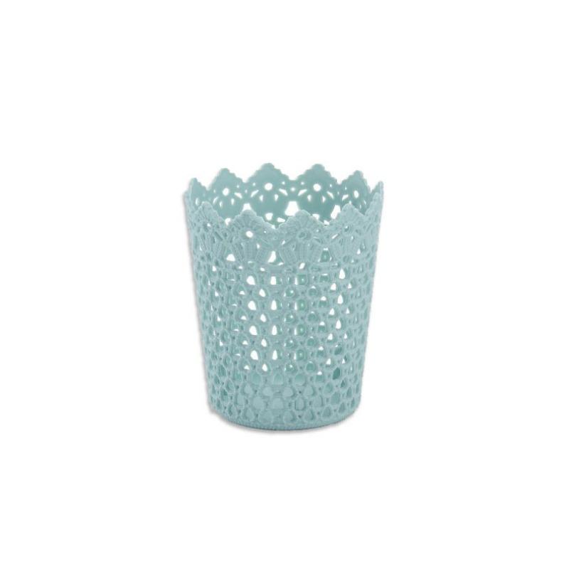 Woolen Desktop Storage Basket Office Stationery Storage Circular Hollowed-out Plastic Storage Basket