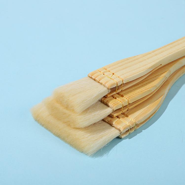 Wool Hake Brushes Long Handle Soft Goat Brush Goat Hair Brush for Watercolor Painting and Dyeing