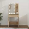 Vidaxl Toaletka Z Oświetleniem Led, Dąb Sonoma, 60X40X140 Cm