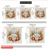 2pcs 2D flat printing Merry Christmas Window Drapes happy Thanksgiving flowers Versatile 100% Polyester Without Electricity
