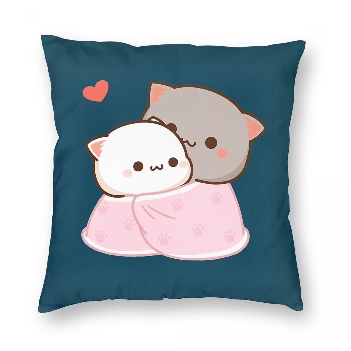Peach Goma Cuddling Mochi Pillowcase Polyester Linen Velvet Creative Zip Decorative Pillow Case Room Cushion Cover 30x30cm