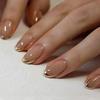 24Pcs French Almond False Nails Pink Stiletto Press On Nails With White Edge Design And Glue Simple Wearable Nail Tips