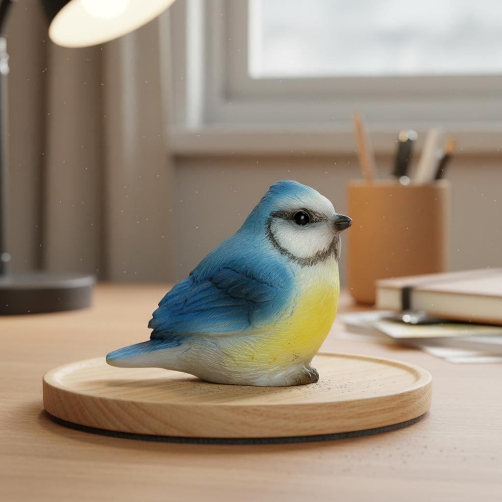 Harz-Vogelfigur Realistisches Design Kleine Finkenstatue Mini-Harzvogel Handbemalte Miniatur-Landschaftsdekoration für Heimwerker