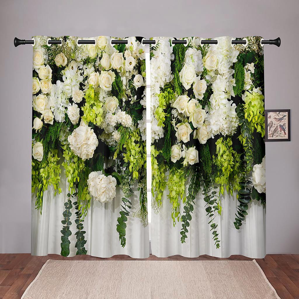 Thick 90% Shading Colorful Flawer Floral Girl Blackout Window Curtains For Kids Bedroom Living Room Bathroom Kicthen Door Home
