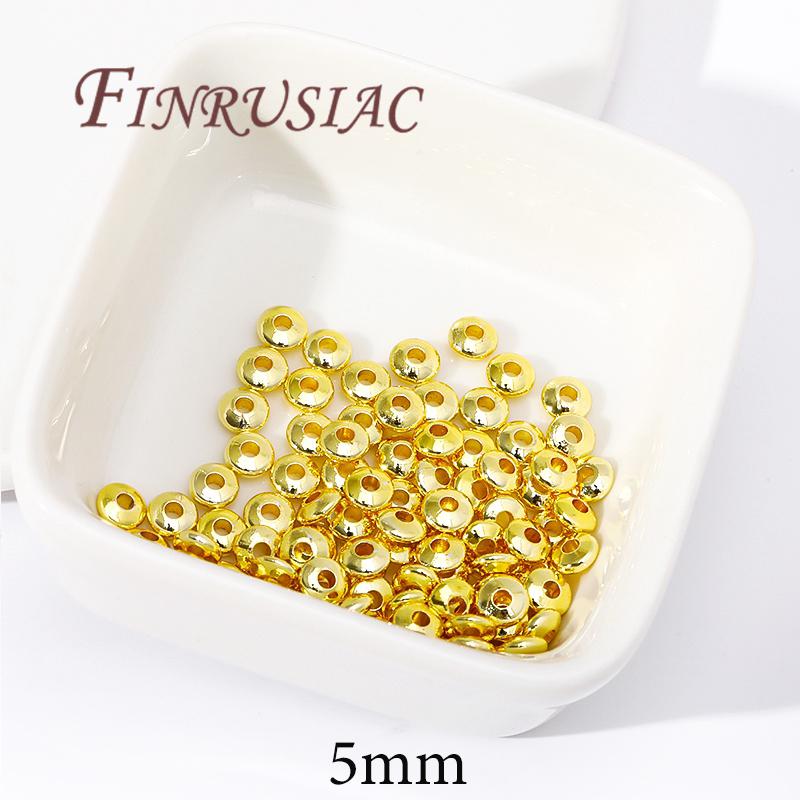 3.5mm 4mm 5mm 6mm Spacer Beads 18K Gold Plated Separator For Beads,Bracelets Beads Accessories,DIY Jewelry Making Supplies