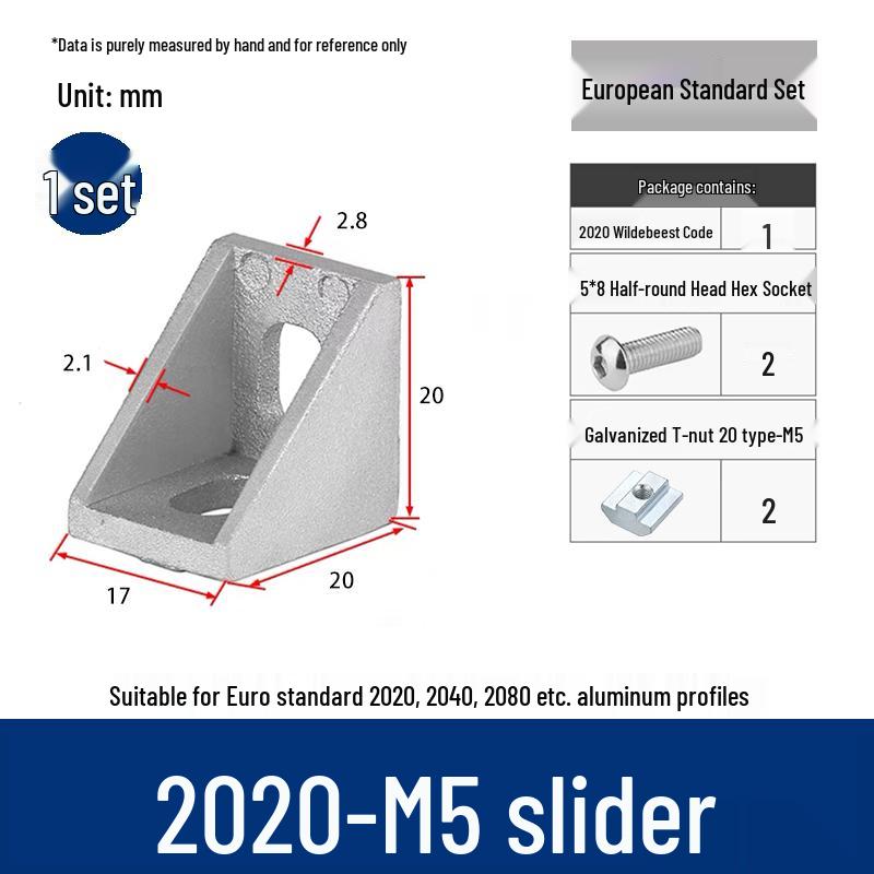 Aluminum 90° Corner Bracket Connector for 4040/2020/3030 Profiles
